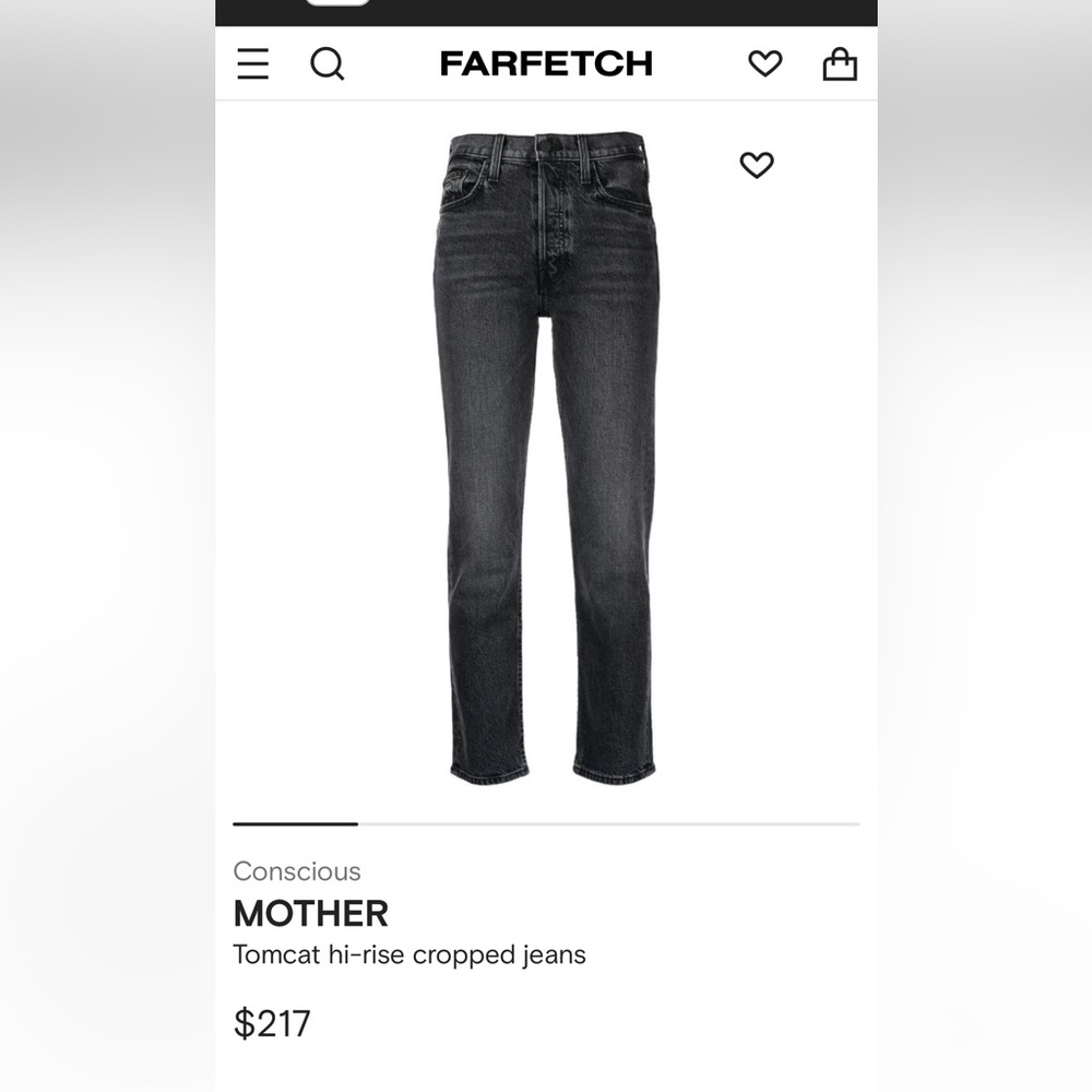 Mother jeans tomcat grey size 26